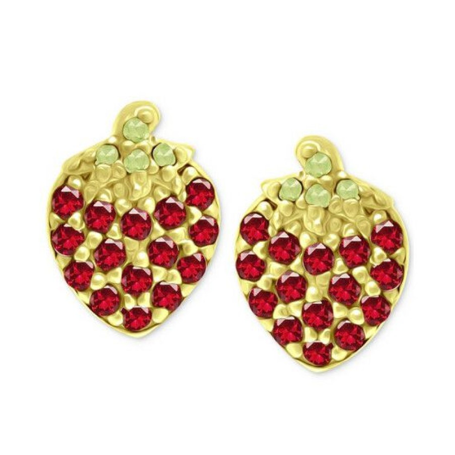 Jewelry & Watches * | Buy Giani Bernini Cubic Zirconia Strawberry Stud Earrings, Created For Macy'S