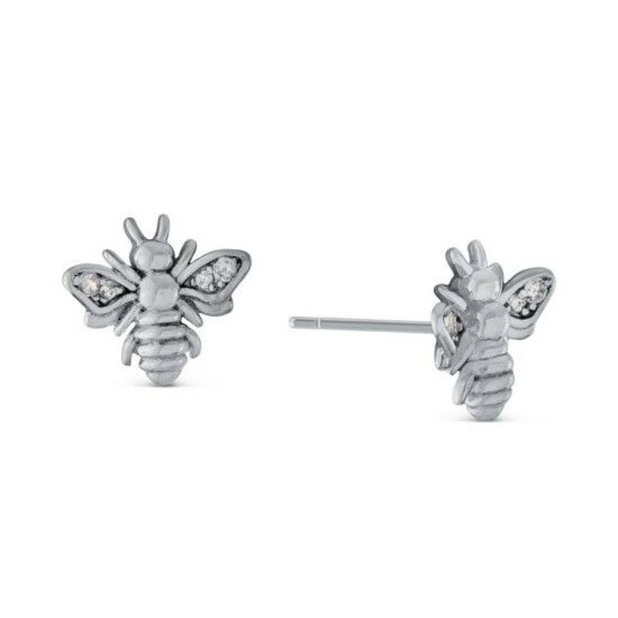 Jewelry & Watches * | Hot Sale Giani Bernini Cubic Zirconia (1/8 Ct. T.W.) Bumble Bee Stud Earrings In Sterling Silver