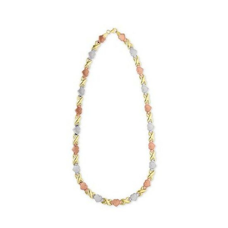 Jewelry & Watches * | Coupon Giani Bernini Hearts & Kisses 17 Statement Necklace In 18K Tricolor Gold-Plated Sterling , Created For Macy'S (Also In Gold Over And Sterling )