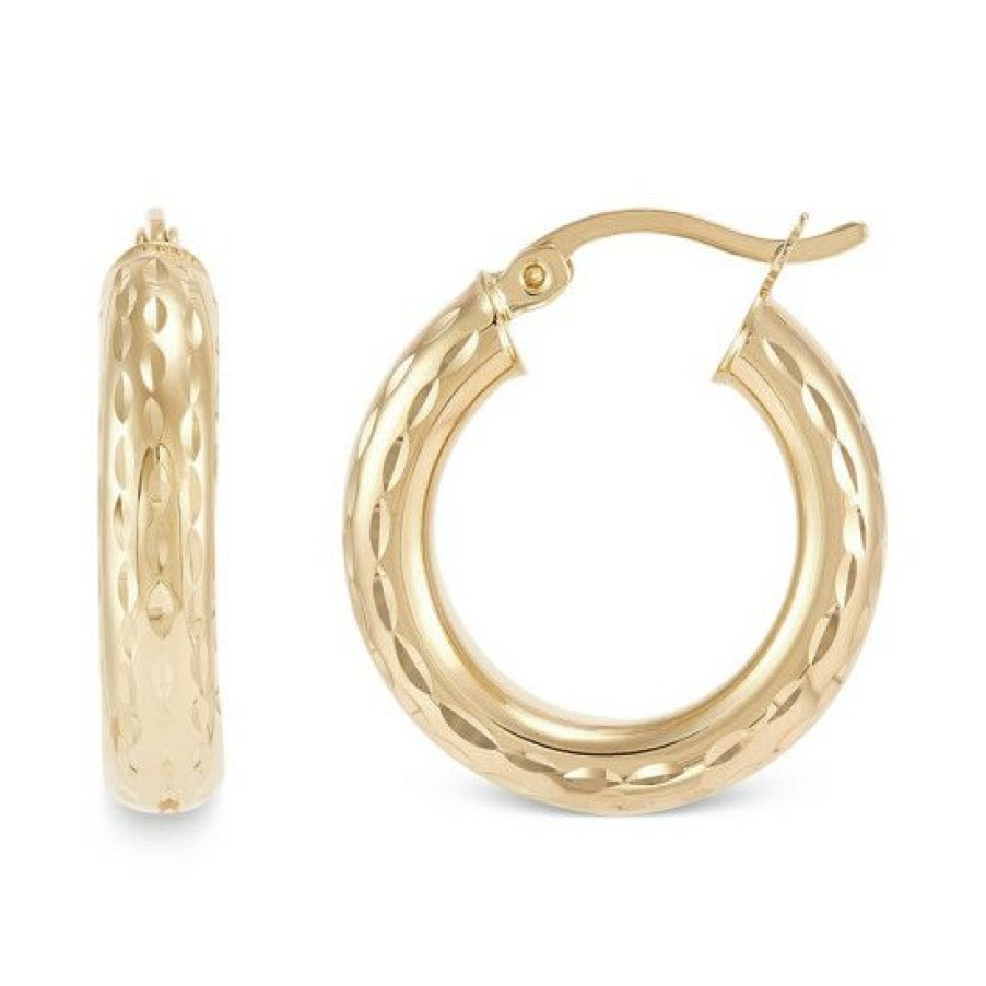 Jewelry & Watches * | New Giani Bernini Textured Tube Small Hoop Earrings, 20Mm, Created For Macy'S