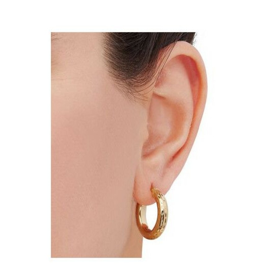 Jewelry & Watches * | New Giani Bernini Textured Tube Small Hoop Earrings, 20Mm, Created For Macy'S