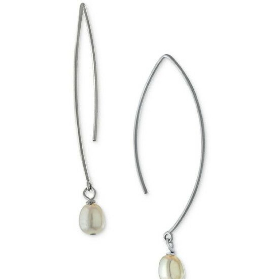 Jewelry & Watches * | New Giani Bernini Cultured Freshwater Threader Earrings In Sterling Silver (Also In ), Created For Macy'S