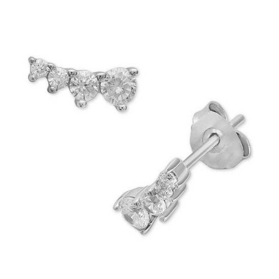 Jewelry & Watches * | Budget Giani Bernini Cubic Zirconia Ear Climbers In , Created For Macy'S Sterling Silver