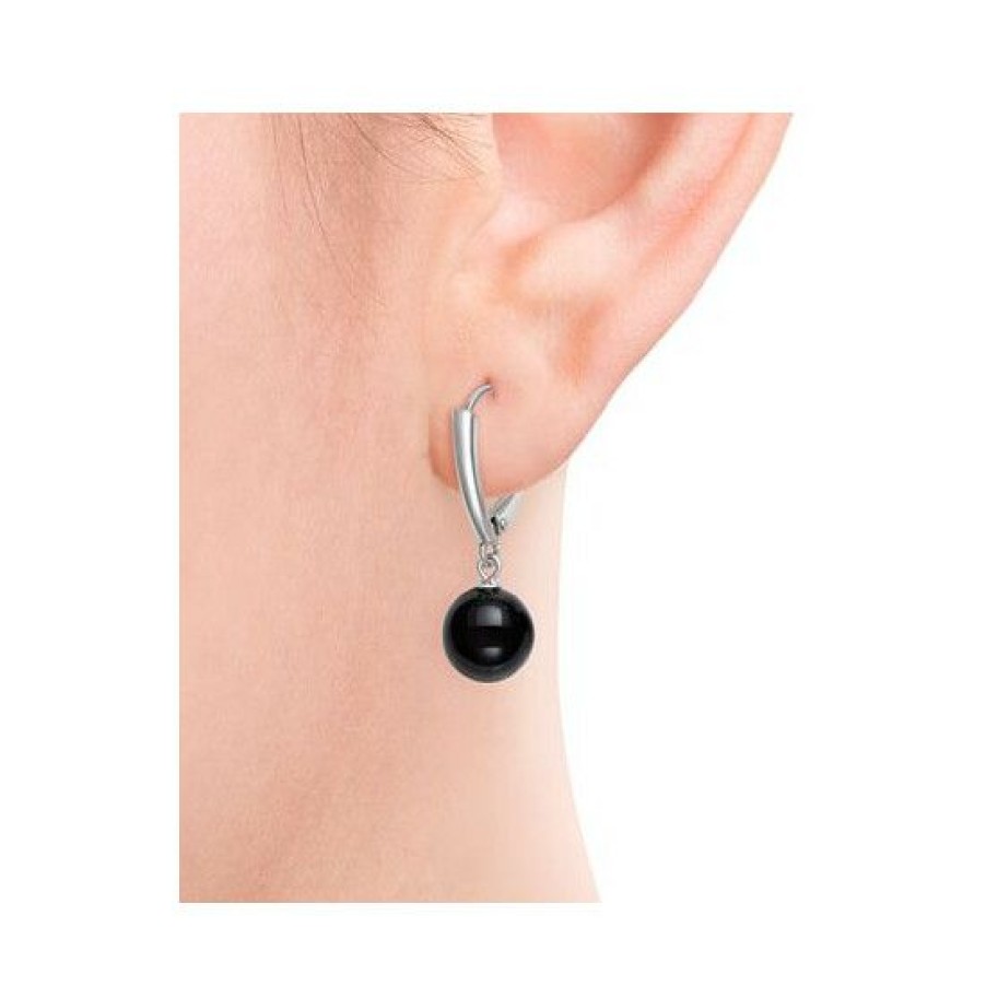 Jewelry & Watches * | Coupon Giani Bernini Onyx Drop Earrings In , Created For Macy'S Sterling Silver