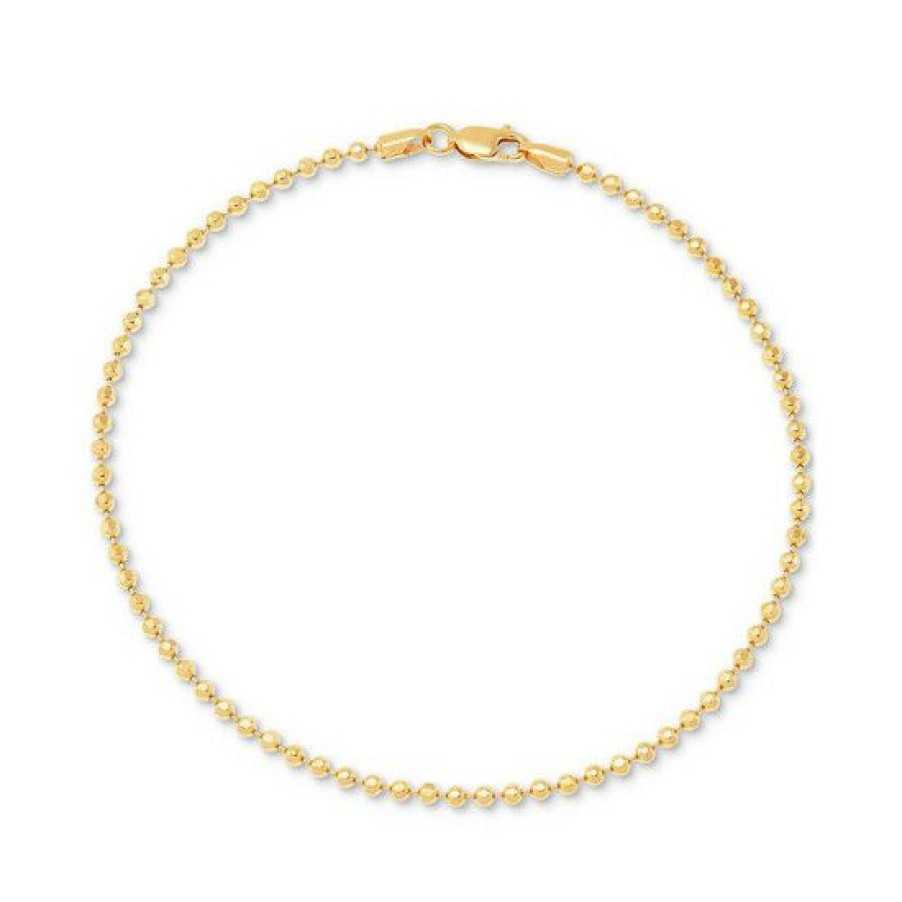 Jewelry & Watches * | Budget Giani Bernini Beaded Link Ankle Bracelet In 18K Gold-Plated Sterling Silver, Created For Macy'S Gold Over Silver