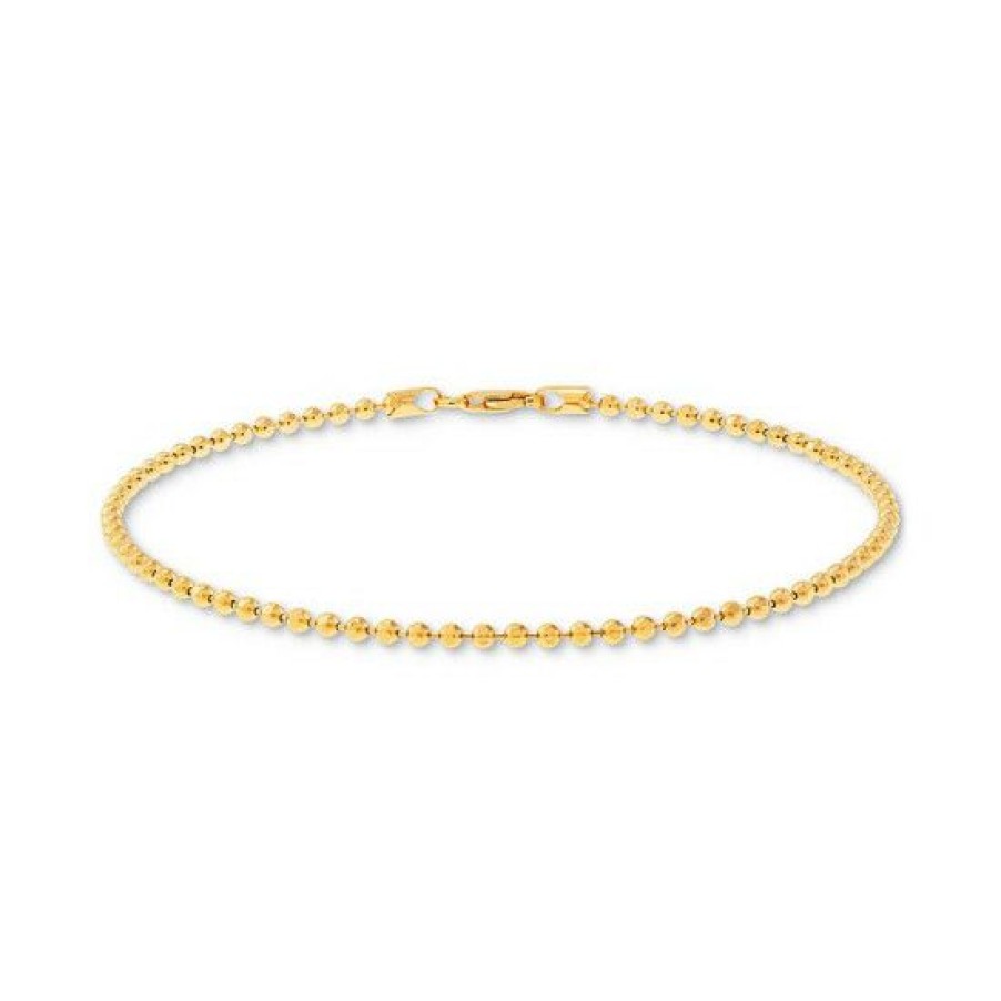 Jewelry & Watches * | Budget Giani Bernini Beaded Link Ankle Bracelet In 18K Gold-Plated Sterling Silver, Created For Macy'S Gold Over Silver