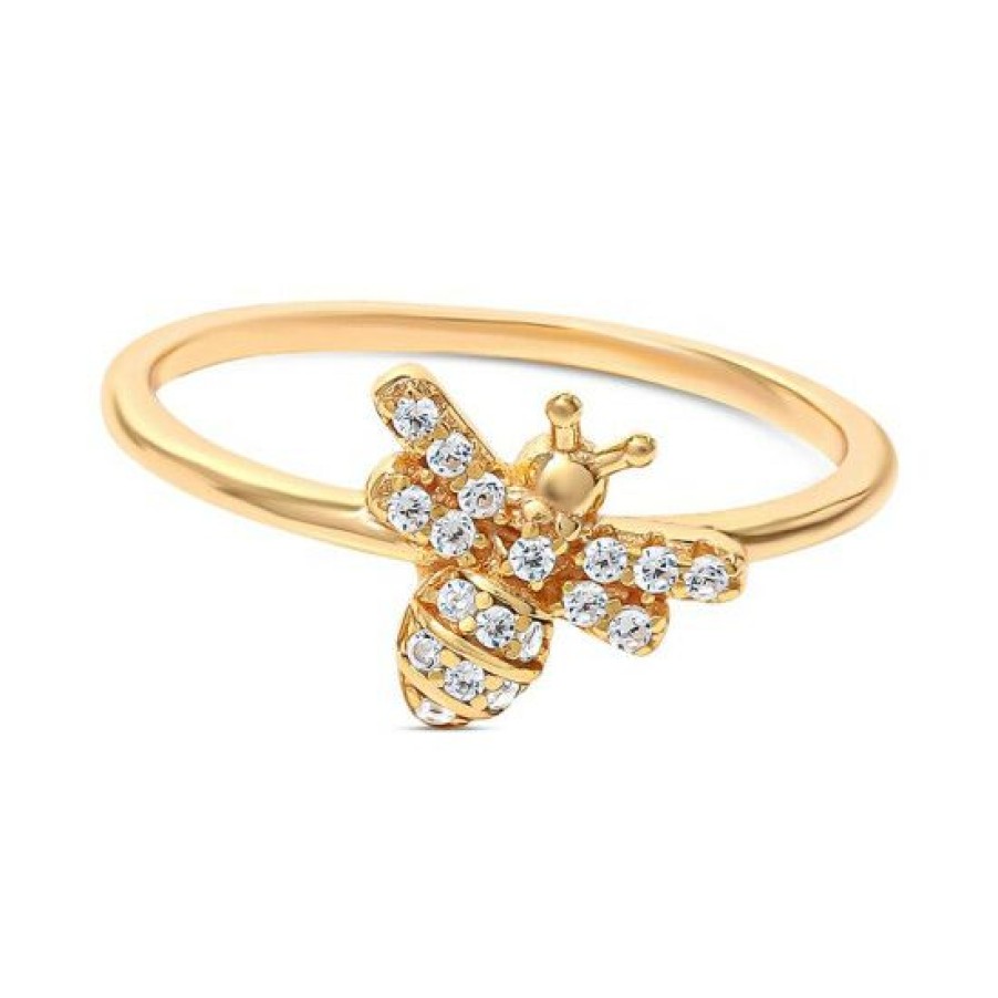 Jewelry & Watches * | Wholesale Giani Bernini Cubic Zirconia Bee Ring In 18K Gold-Plated Sterling Silver, Created For Macy'S Gold Over Sterling Silver