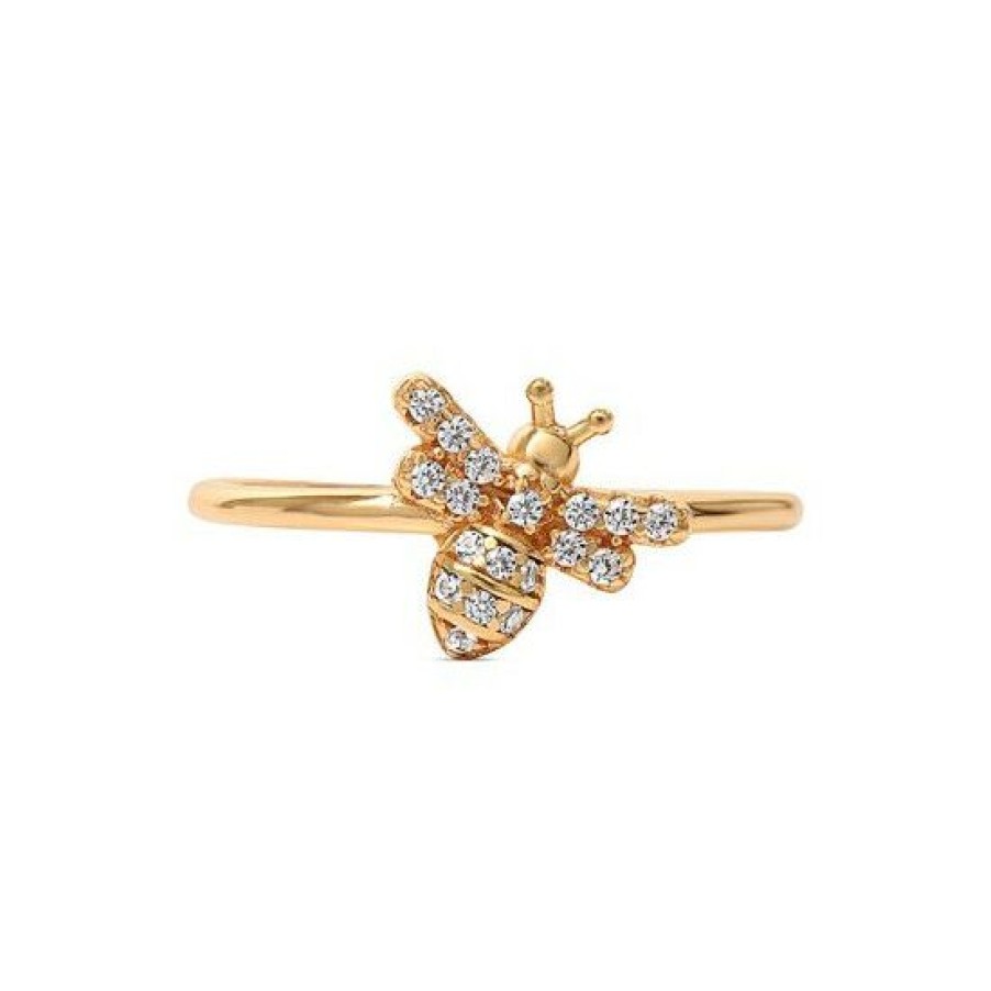 Jewelry & Watches * | Wholesale Giani Bernini Cubic Zirconia Bee Ring In 18K Gold-Plated Sterling Silver, Created For Macy'S Gold Over Sterling Silver