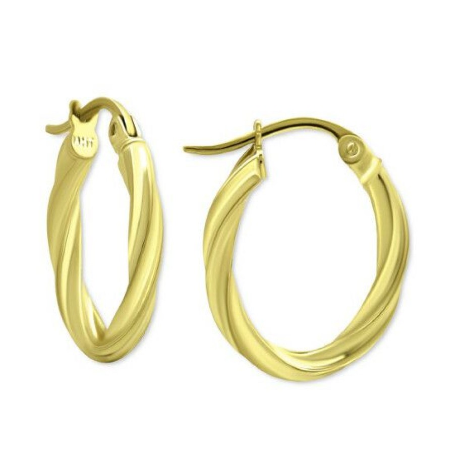 Jewelry & Watches * | Hot Sale Giani Bernini Oval Twist Small Hoop Earrings, 15Mm, Created For Macy'S