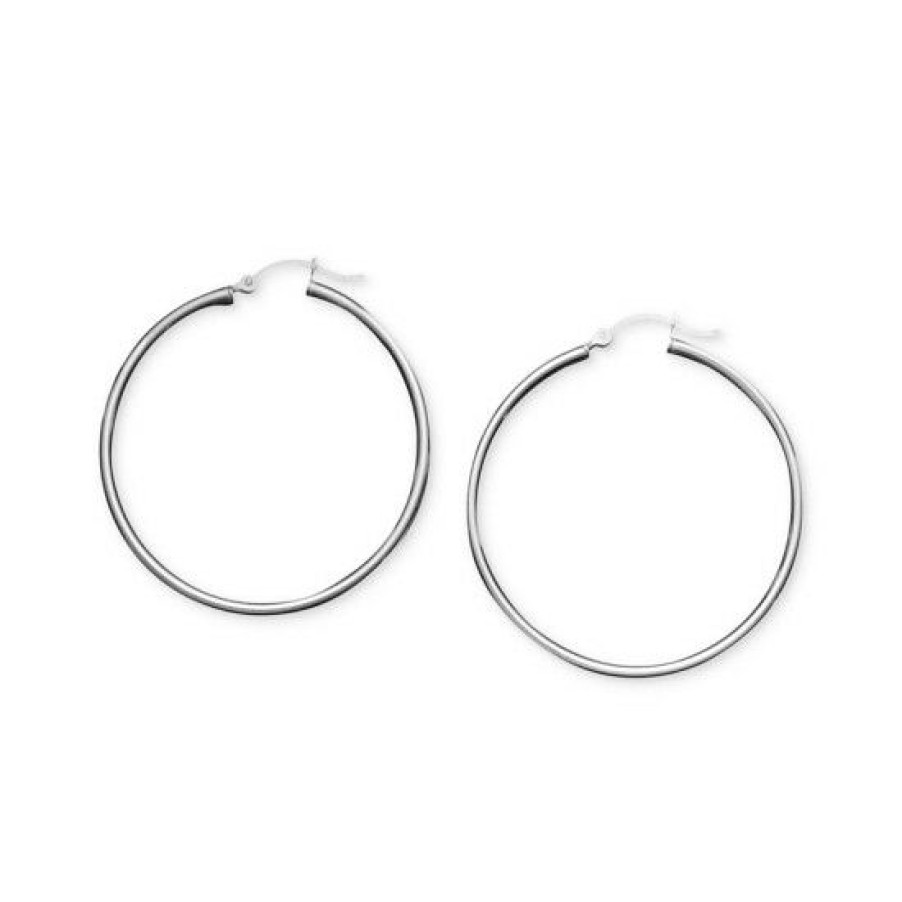 Jewelry & Watches * | Cheapest Giani Bernini Large Sterling Tube Hoops, 1.75 Silver