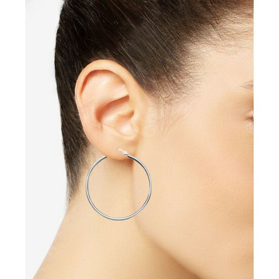 Jewelry & Watches * | Cheapest Giani Bernini Large Sterling Tube Hoops, 1.75 Silver