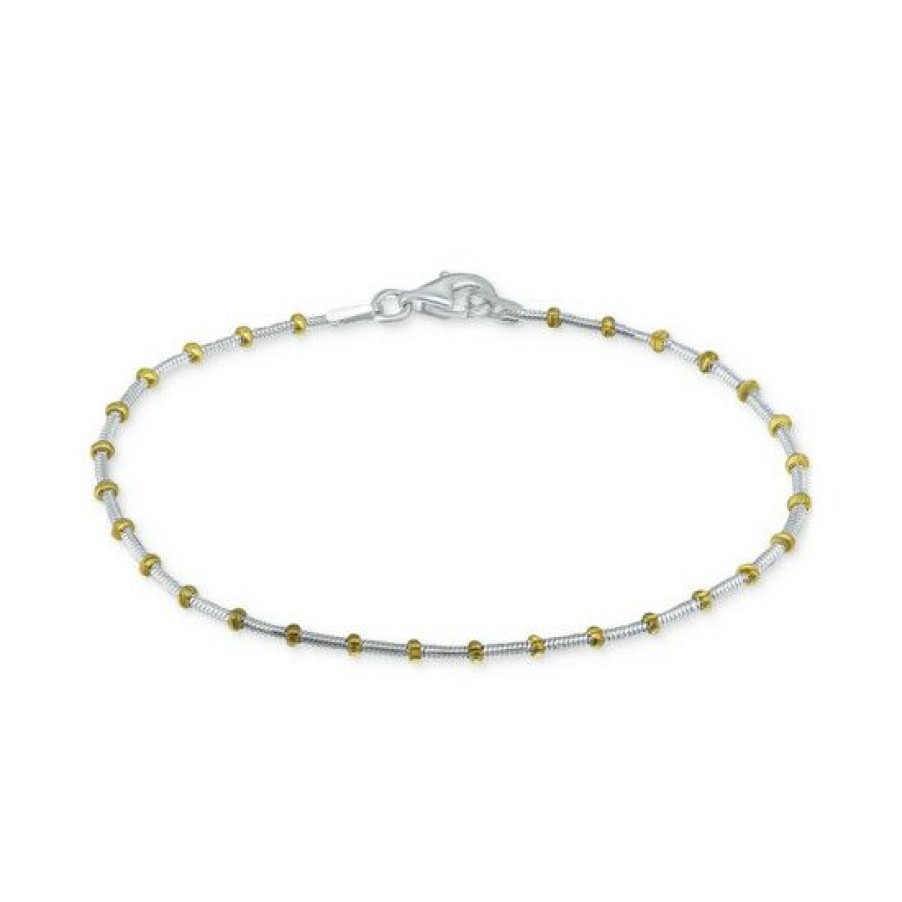 Jewelry & Watches * | Wholesale Giani Bernini Beaded Snake Chain Bracelet In Sterling 18K Gold-Plate, Created For Macy'S Silver