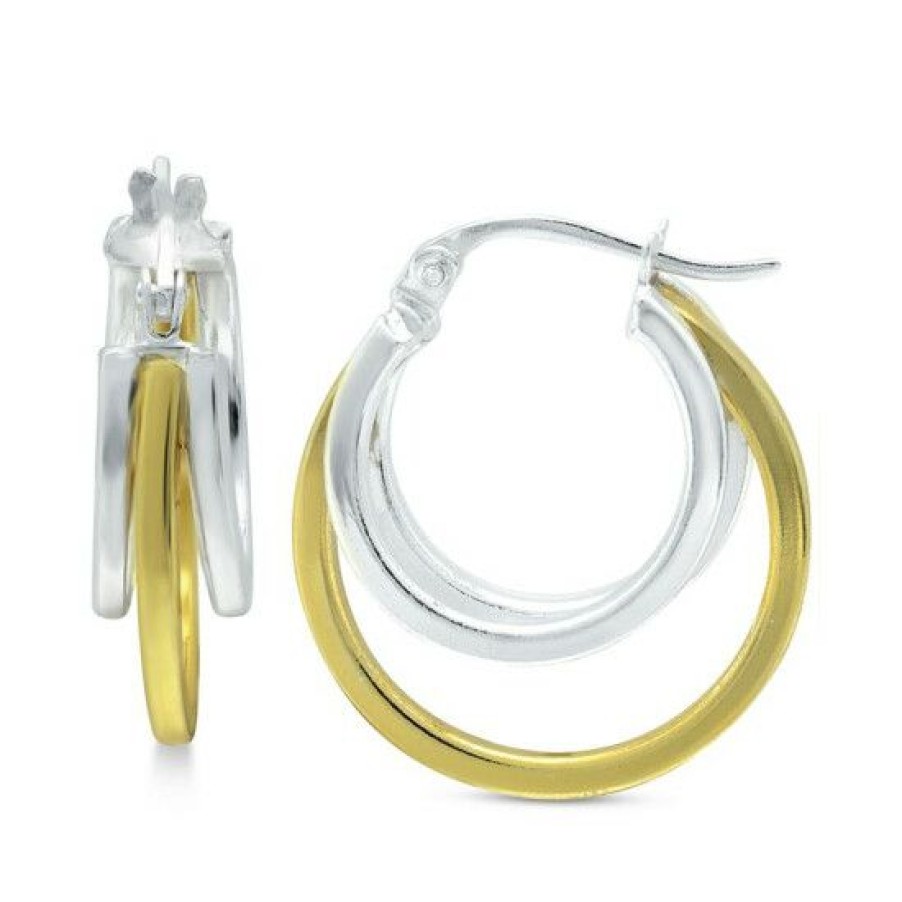 Jewelry & Watches * | New Giani Bernini Small Triple Hoop Earrings, 17Mm, Created For Macy'S Two-Tone