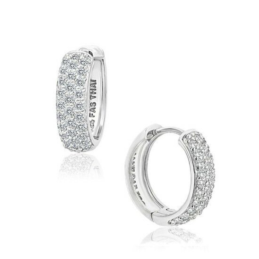 Jewelry & Watches * | Flash Sale Giani Bernini Cubic Zirconia Oval Huggie Hoop Earrings In Sterling Or 18K Gold Plated Sterling Silver