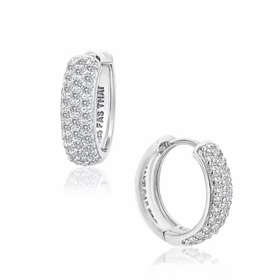 Jewelry & Watches * | Flash Sale Giani Bernini Cubic Zirconia Oval Huggie Hoop Earrings In Sterling Or 18K Gold Plated Sterling Silver