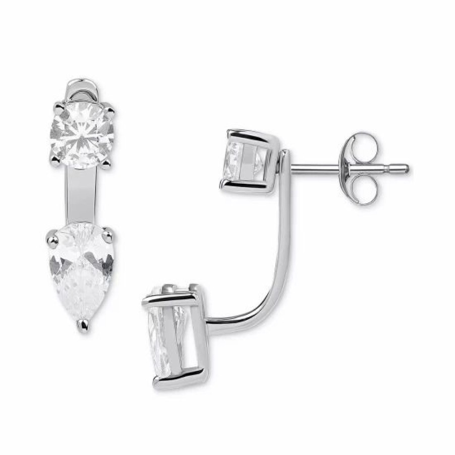 Jewelry & Watches * | Flash Sale Giani Bernini Cubic Zirconia Front & Back Earrings In , Created For Macy'S Sterling Silver