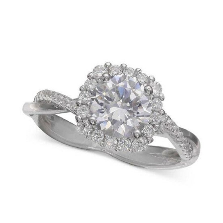 Jewelry & Watches * | Best Deal Giani Bernini Cubic Zirconia Halo Ring In Sterling , Created For Macy'S Silver