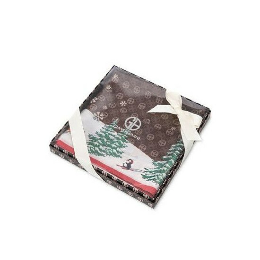 Handbags & Accessories * | Budget Giani Bernini Giftable Holiday Bears Square Scarf Brown