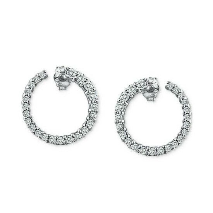 Jewelry & Watches * | Promo Giani Bernini Cubic Zirconia Pave Spiral Hoop Earrings In , Created For Macy'S Sterling Silver