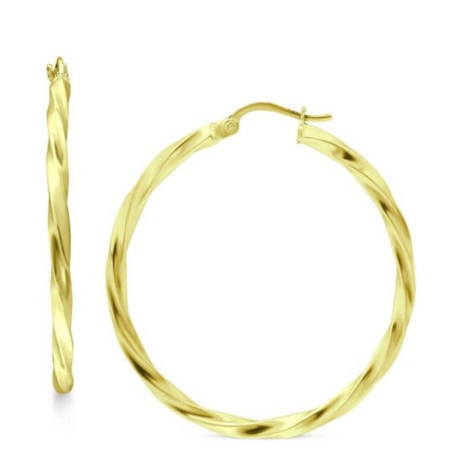 Jewelry & Watches * | Discount Giani Bernini Twist Hoop Earrings In 18K Gold-Plated Sterling Silver, Created For Macy'S Gold Over Silver