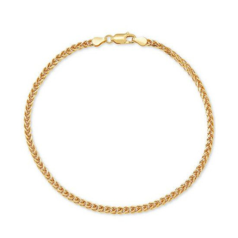 Jewelry & Watches * | Best Sale Giani Bernini Wheat Link Ankle Bracelet In 18K Gold-Plated Sterling Silver, Created For Macy'S Gold Over Silver