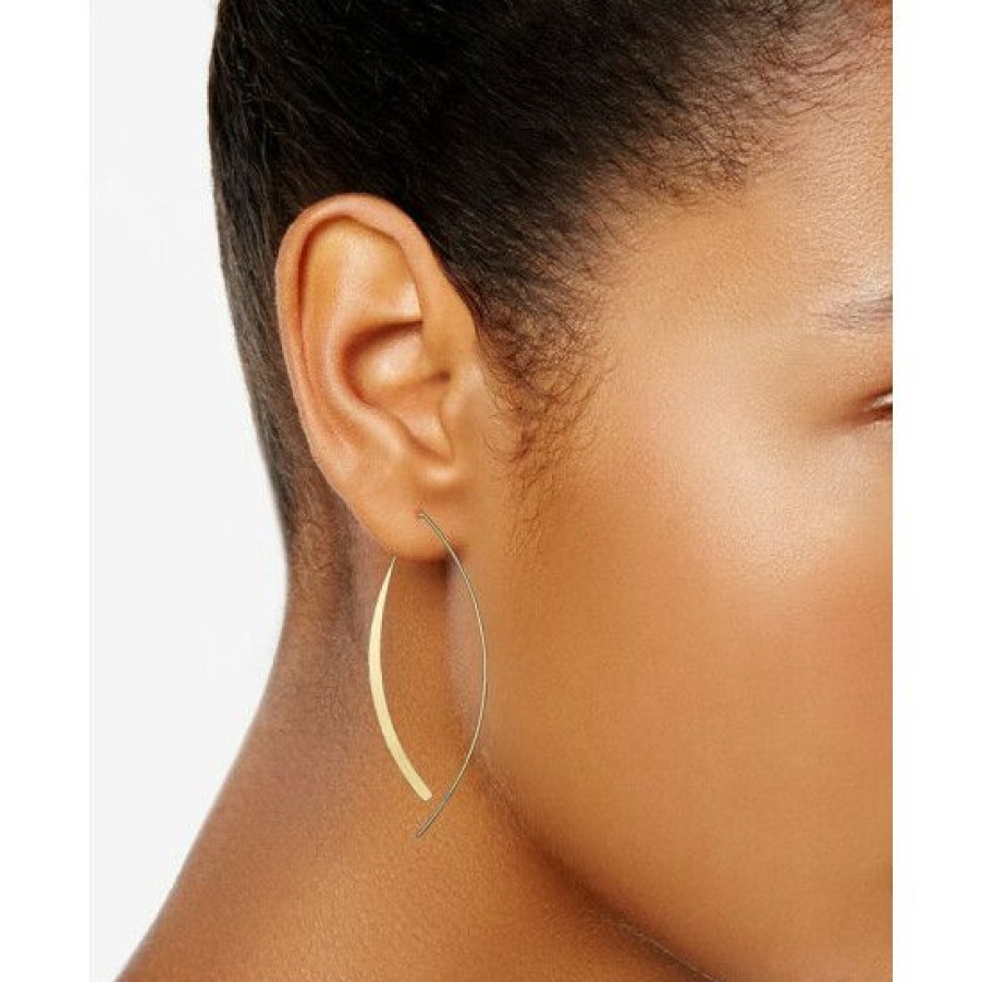 Jewelry & Watches * | Best Deal Giani Bernini Polished Threader Earrings In 18K Plated Sterling Silver, Created For Macy'S Gold