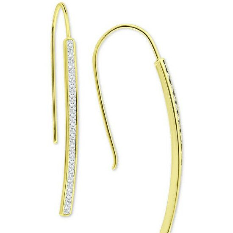 Jewelry & Watches * | Flash Sale Giani Bernini Cubic Zirconia Vertical Bar Threader Earrings, Created For Macy'S