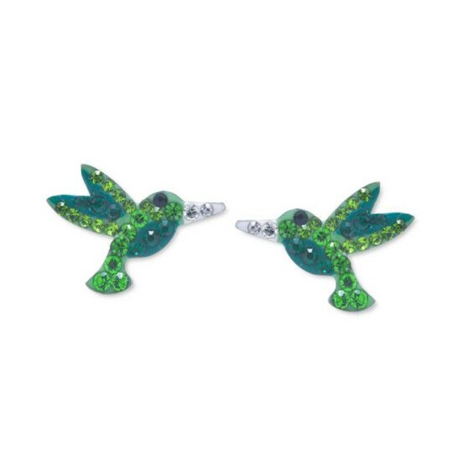 Jewelry & Watches * | Buy Giani Bernini Crystal Hummingbird Stud Earrings In Sterling Silver