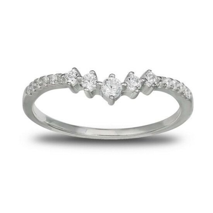 Jewelry & Watches * | Buy Giani Bernini Cubic Zirconia V Band In Sterling , Created For Macy'S Silver