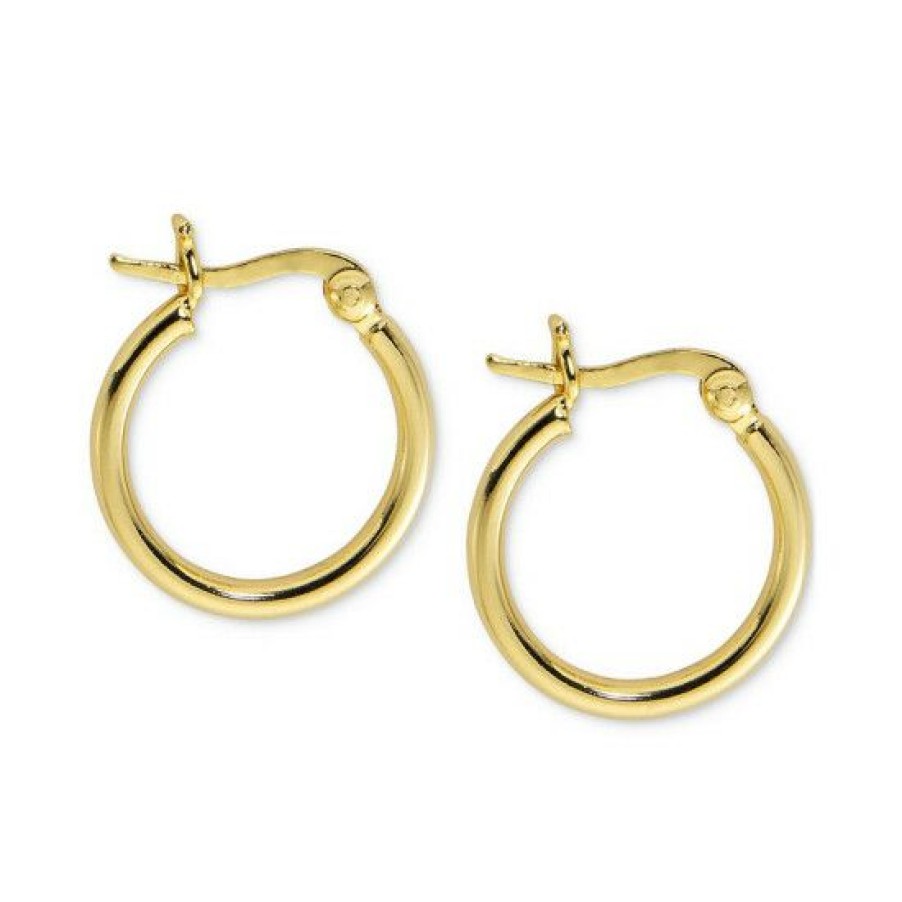 Jewelry & Watches * | Cheap Giani Bernini Polished Small Hoop Earrings In 18K Gold-Plated Sterling Silver, 15Mm, Created For Macy'S Gold Over Silver