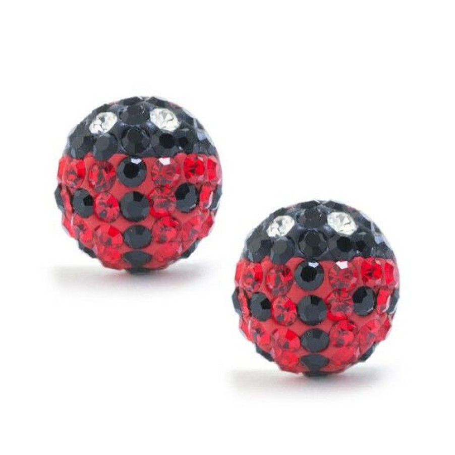 Jewelry & Watches * | Best Reviews Of Giani Bernini Black And Red Pave Crystal Lady Bug Stud Earrings Set In Sterling Silver Red/Black