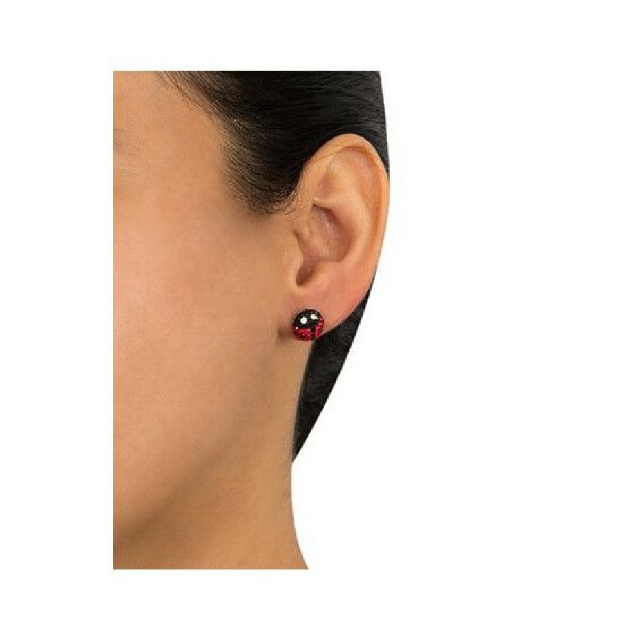 Jewelry & Watches * | Best Reviews Of Giani Bernini Black And Red Pave Crystal Lady Bug Stud Earrings Set In Sterling Silver Red/Black