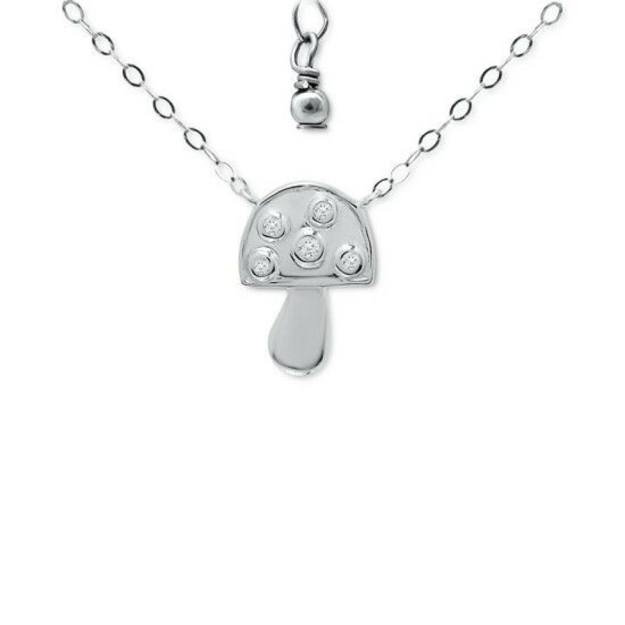 Jewelry & Watches * | Coupon Giani Bernini Cubic Zirconia Mushroom Pendant Necklace In , 16 + 2 Extender, Created For Macy'S Sterling Silver