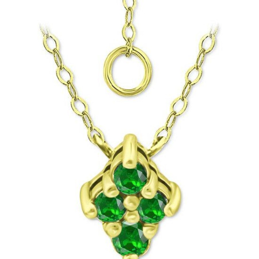 Jewelry & Watches * | Buy Giani Bernini Lab-Created Green Quartz Cluster Pendant Necklace, 16 + 2 Extender, Created For Macy'S