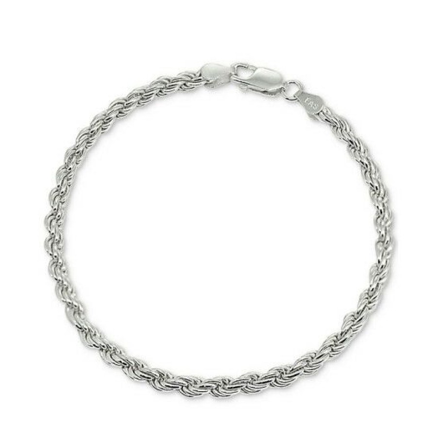 Jewelry & Watches * | Deals Giani Bernini Rope Bracelet In Sterling , Created For Macy'S Silver