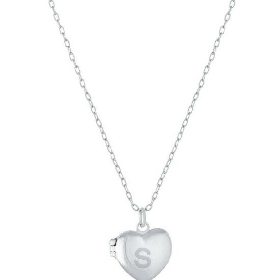 Jewelry & Watches * | Outlet Giani Bernini Initial Heart Locket Pendant Necklace In Terling Ilver, 16 + 2 Extender, Created For Macy' S