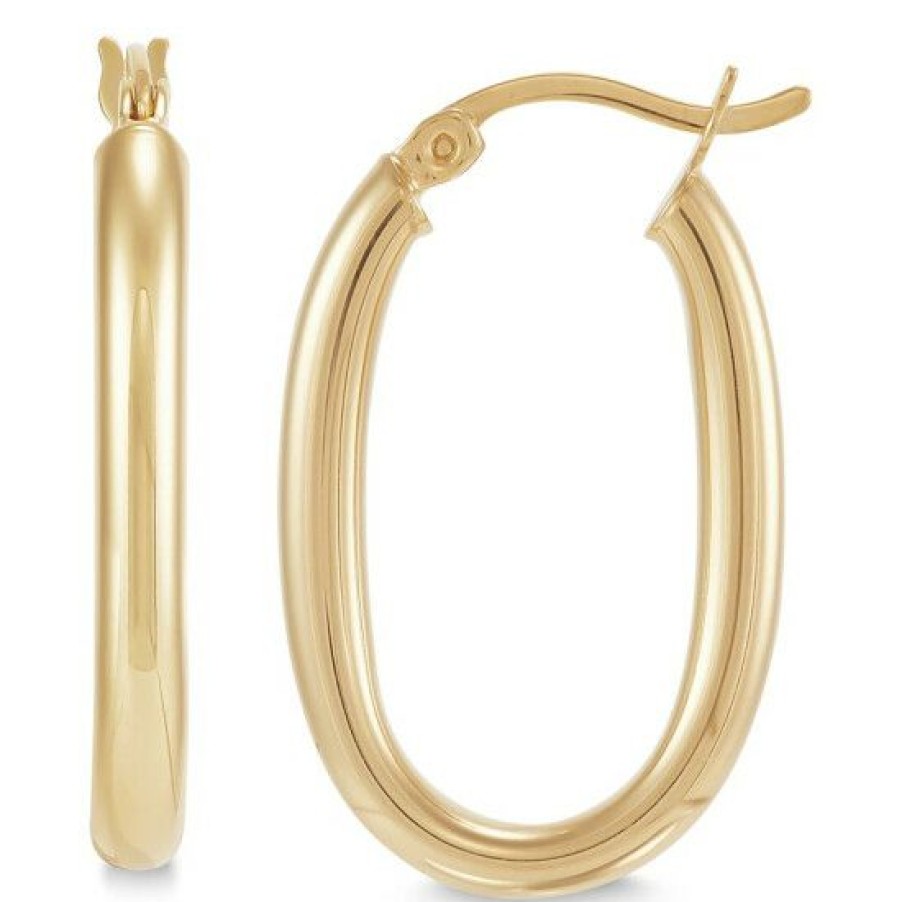 Jewelry & Watches * | Top 10 Giani Bernini Polished Oval Tube Small Hoop Earrings 25Mm, Created For Macy'S