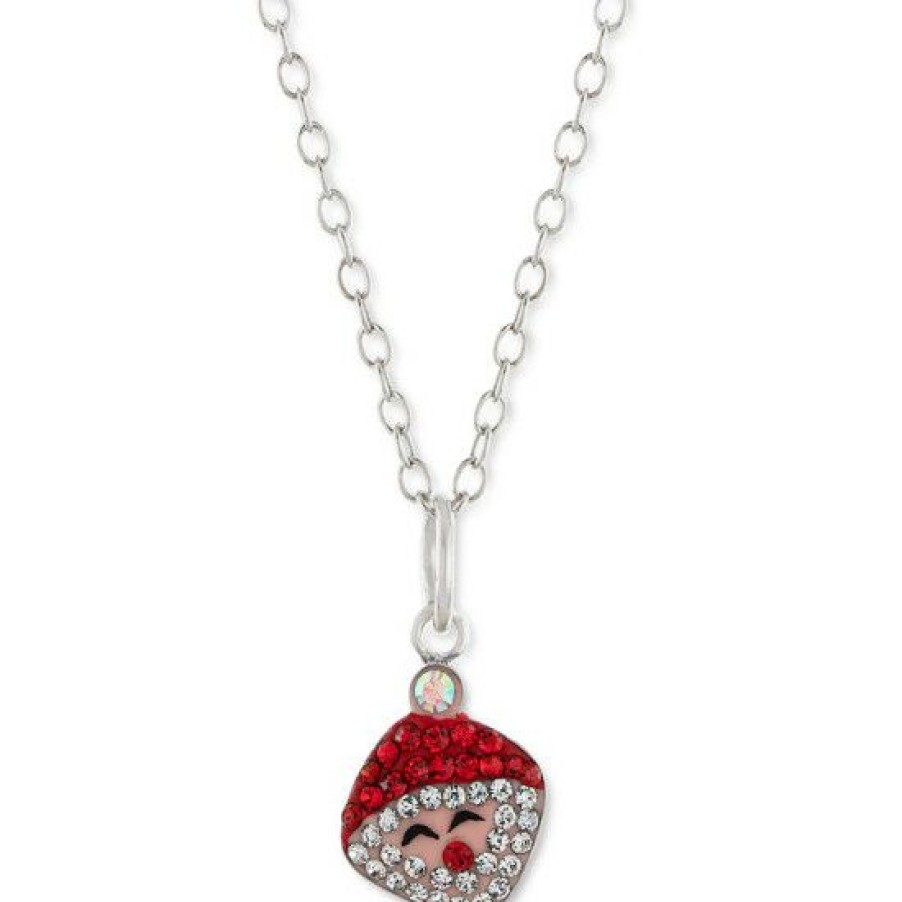 Jewelry & Watches * | Brand New Giani Bernini Crystal Santa Claus 18 Pendant Necklace In , Created For Macy'S Sterling Silver