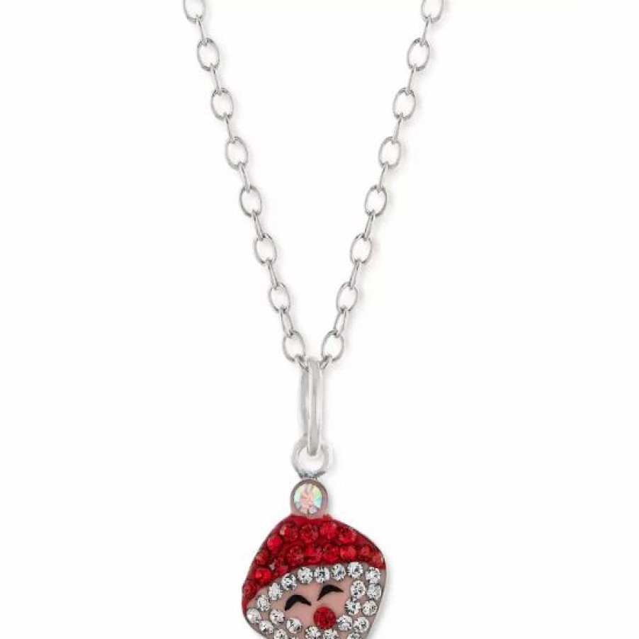 Jewelry & Watches * | Brand New Giani Bernini Crystal Santa Claus 18 Pendant Necklace In , Created For Macy'S Sterling Silver