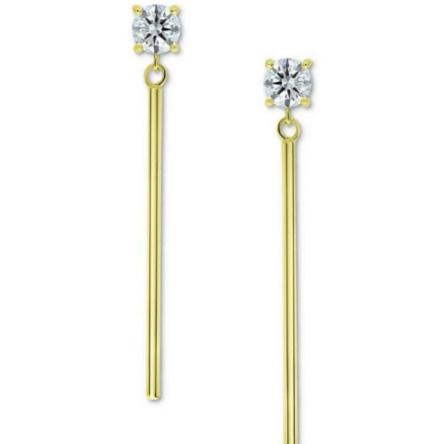 Jewelry & Watches * | Brand New Giani Bernini Cubic Zirconia Vertical Bar Drop Earrings, Created For Macy'S