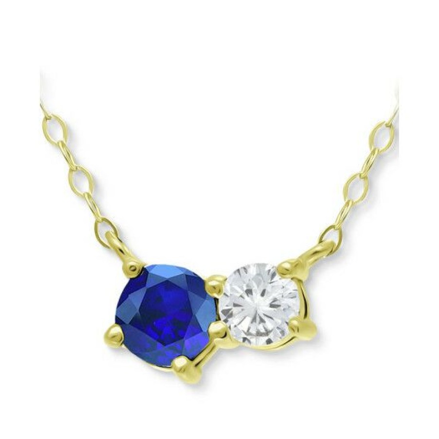 Jewelry & Watches * | Promo Giani Bernini Lab-Created Blue Sapphire & Cubic Zirconia Collar Necklace, 16 + 2 Extender, Created For Macy'S