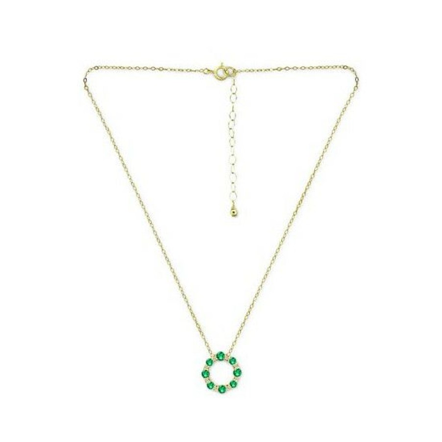 Jewelry & Watches * | Wholesale Giani Bernini Cubic Zirconia In 18K Gold-Plated Sterling Silver, 16 + 2 Extender, Created For Macy'S Lab-Created Green Quartz