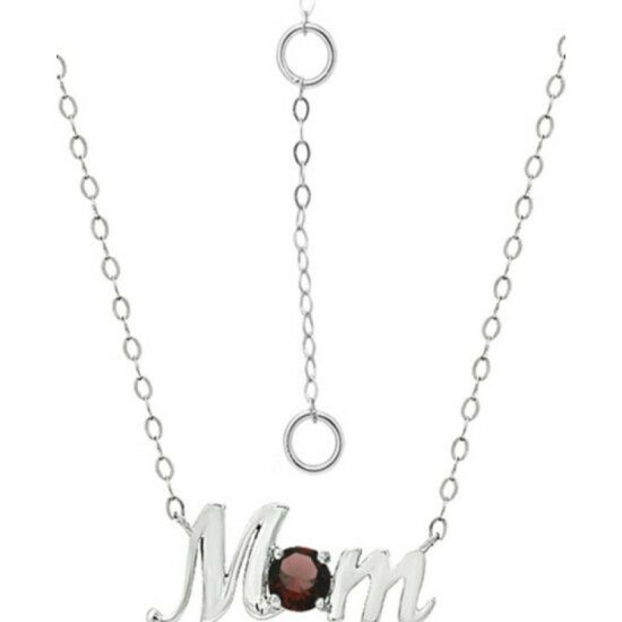 Jewelry & Watches * | Wholesale Giani Bernini Crystal Birth Month Mom Pendant Necklace In Sterling Silver, 16 + 2 Extender, Created For Macy'S