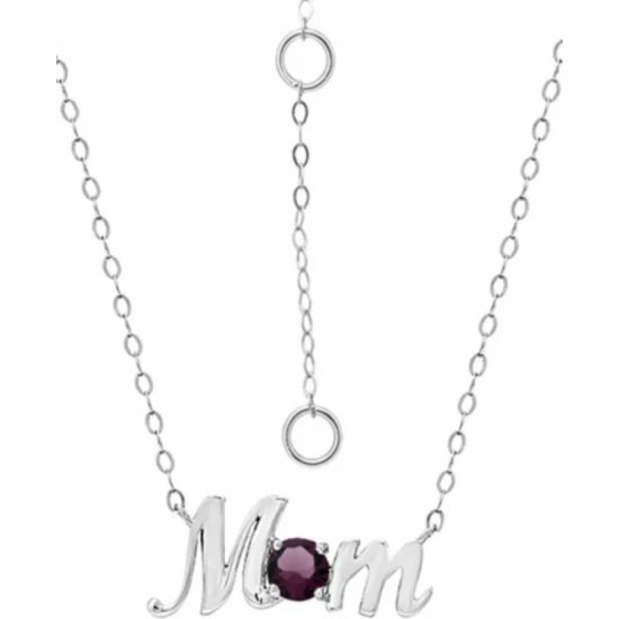 Jewelry & Watches * | Wholesale Giani Bernini Crystal Birth Month Mom Pendant Necklace In Sterling Silver, 16 + 2 Extender, Created For Macy'S