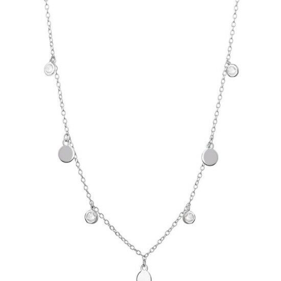 Jewelry & Watches * | Budget Giani Bernini Cubic Zirconia Dangle Disc Statement Necklace In , 18 + 2 Extender, Created For Macy'S Sterling Silver