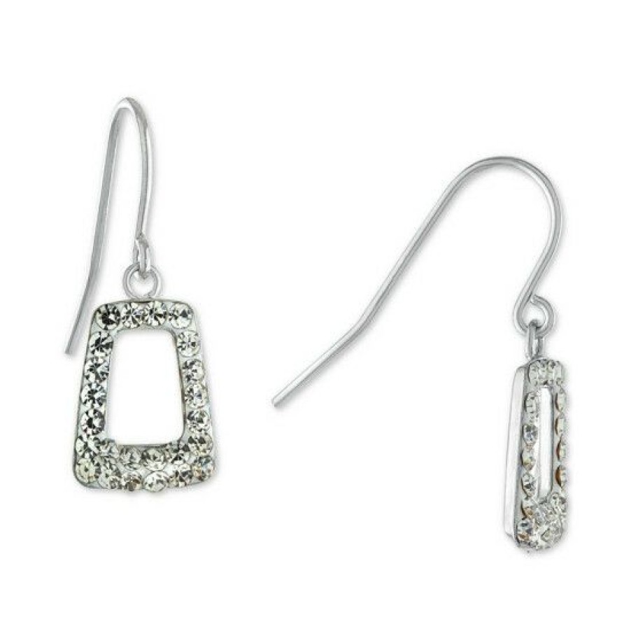 Jewelry & Watches * | Wholesale Giani Bernini Crystal Geometric Drop Earrings In , Created For Macy'S Sterling Silver