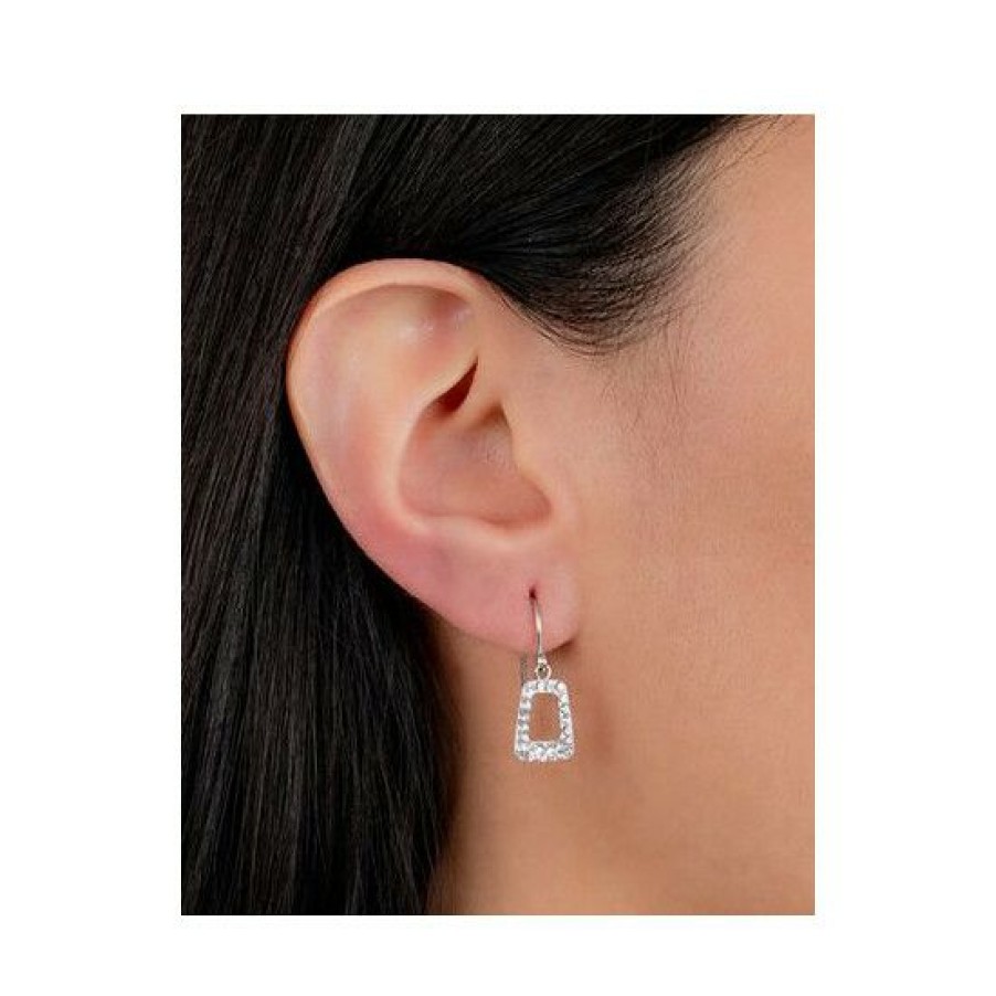 Jewelry & Watches * | Wholesale Giani Bernini Crystal Geometric Drop Earrings In , Created For Macy'S Sterling Silver