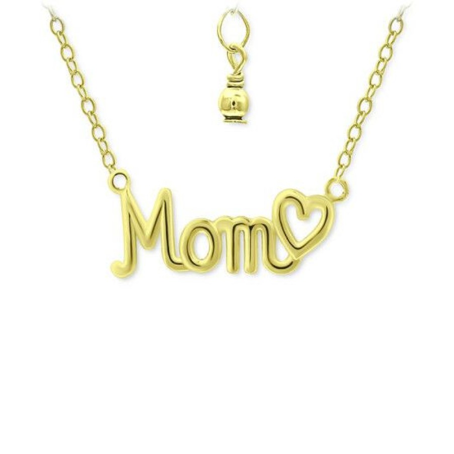 Jewelry & Watches * | Top 10 Giani Bernini Mom Heart Pendant Necklace, 16 + 2 Extender, Created For Macy'S