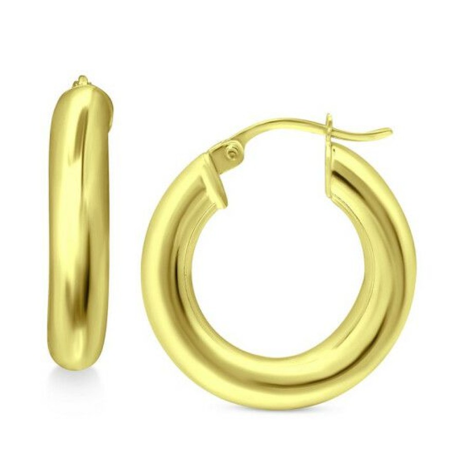 Jewelry & Watches * | Cheap Giani Bernini Polished Hoop Earrings, Created For Macy'S Gold Over