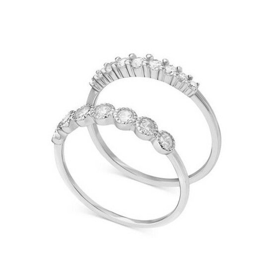 Jewelry & Watches * | Deals Giani Bernini 2-Pc. Set Cubic Zirconia Stackable Rings In , Created For Macy'S Sterling Silver